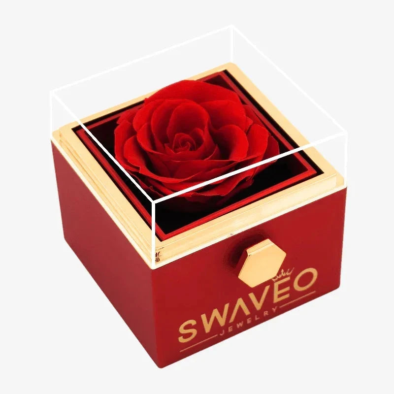 Caja Rosa Preservada Con Collar Grabado