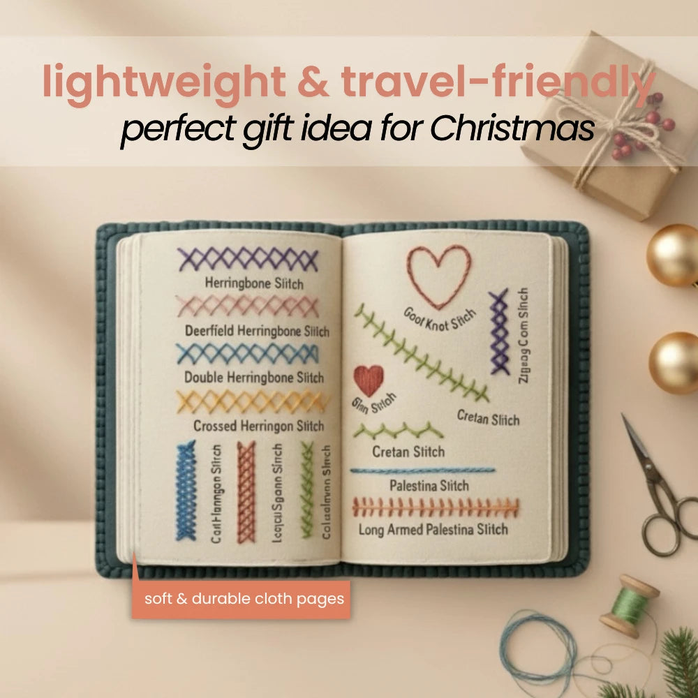 Kit Terapia de Costura: Libro de puntadas + Set de accesorios de bordado