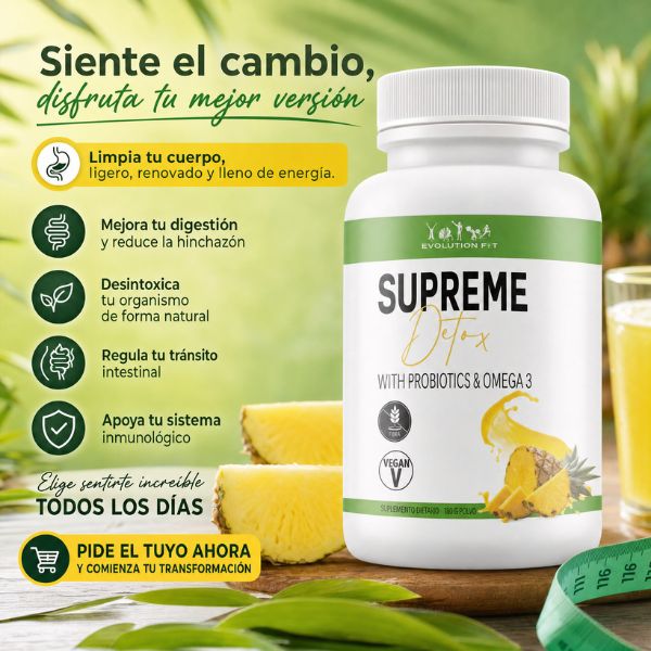 Supreme Detox Fibra Natural en Polvo Sabor Piña