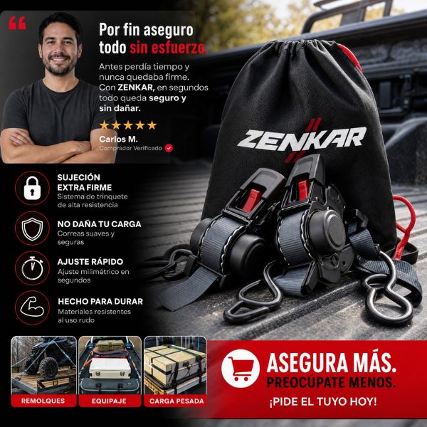 Kit Zenkar™ Anti-Deslizante: 2 Correas Retráctiles de Alta Resistencia